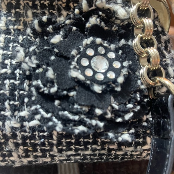 Liz Claiborne Black and White plaid Clutch with  Chanel vibes Y2K elegant classy - Picture 2 of 10